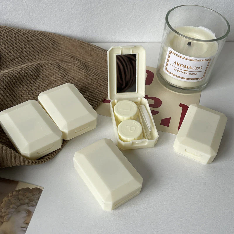 Cream Shengqiao Colored Contact Lens Case - Roseibase