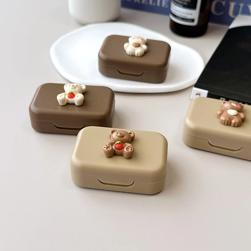 Cute Bear Pupil Colored Contact Lens Case - Roseibase