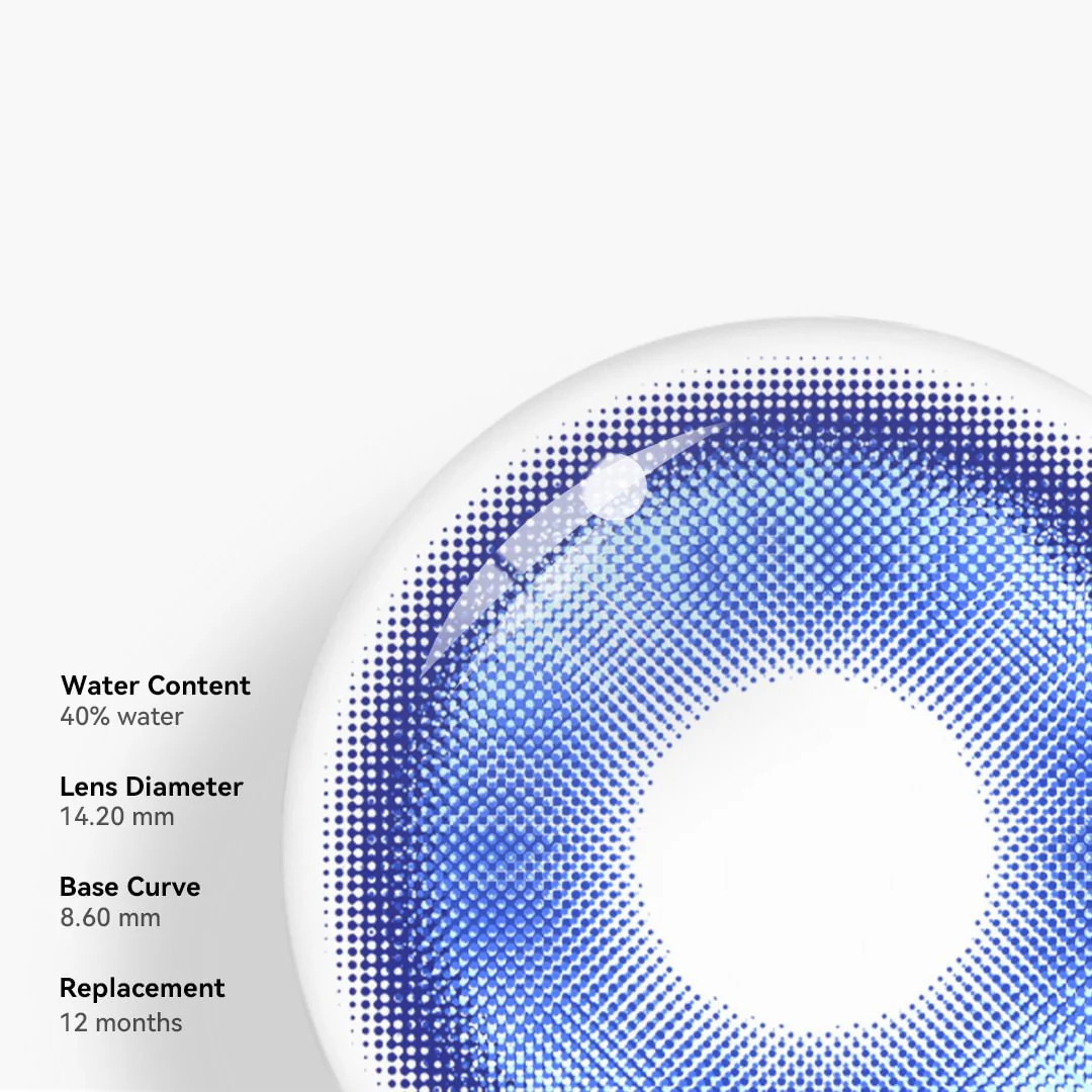 Cosplay Fairy Dark Blue Colored Contact Lenses - Roseibase