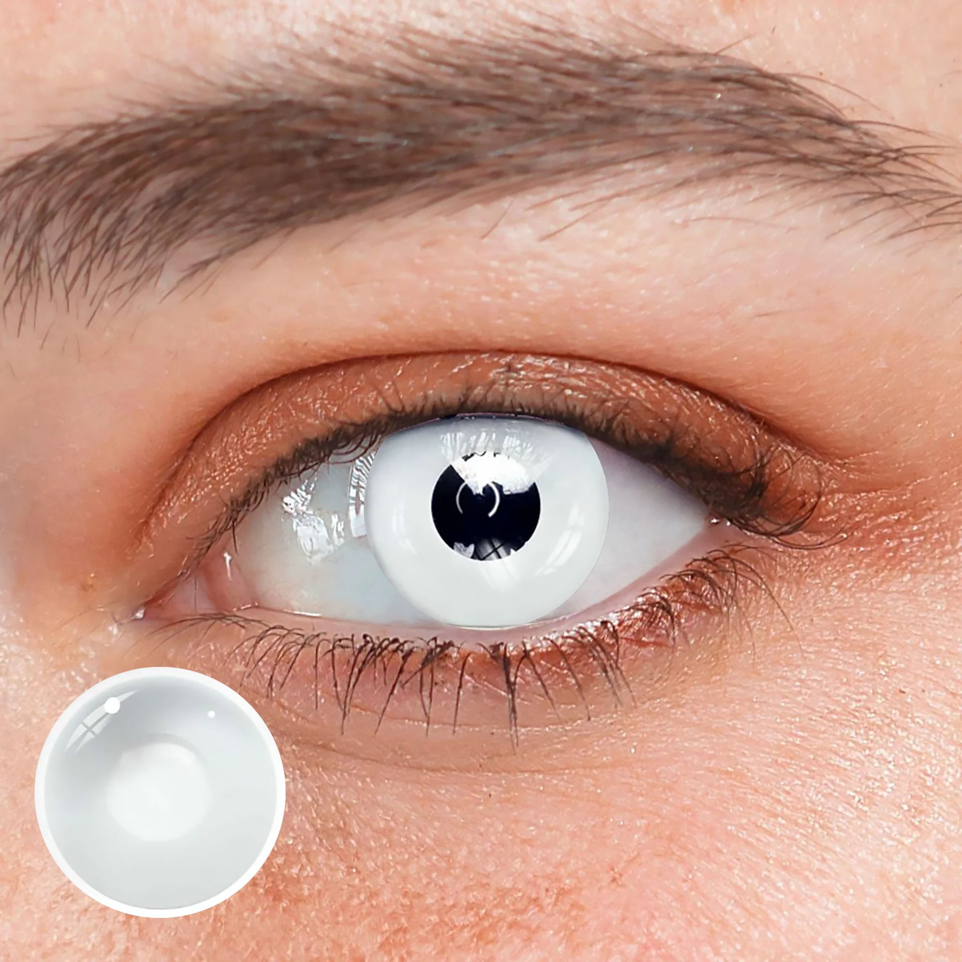 Halloween White block Prescription Colored Contact Lenses - Roseibase