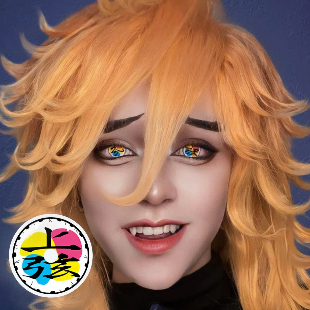 Cosplay Demon Slayer Twelve Kizuki Douma Left White Colored Contact Lenses - Roseibase