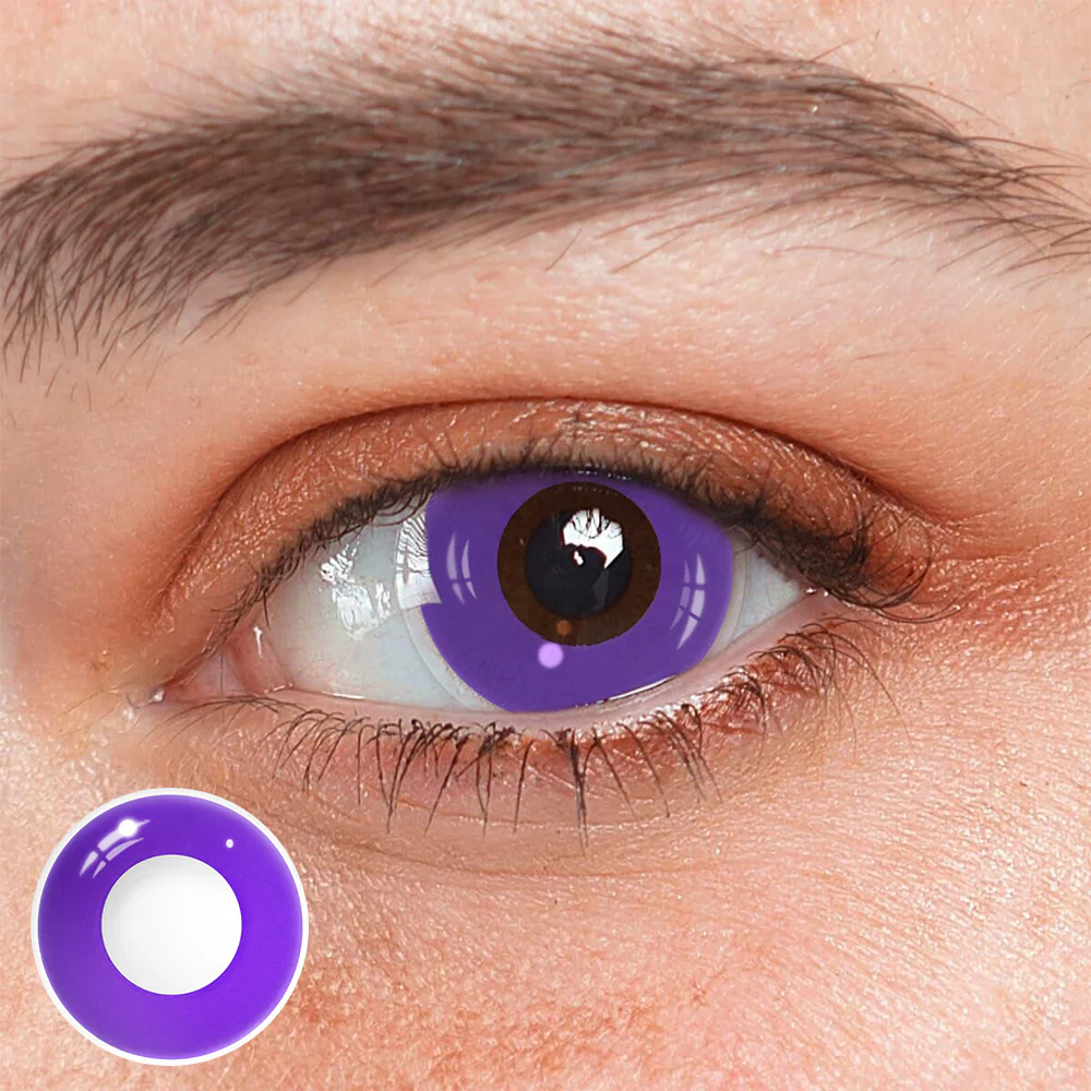 Cosplay Purple Block Colored Contact Lenses - Roseibase