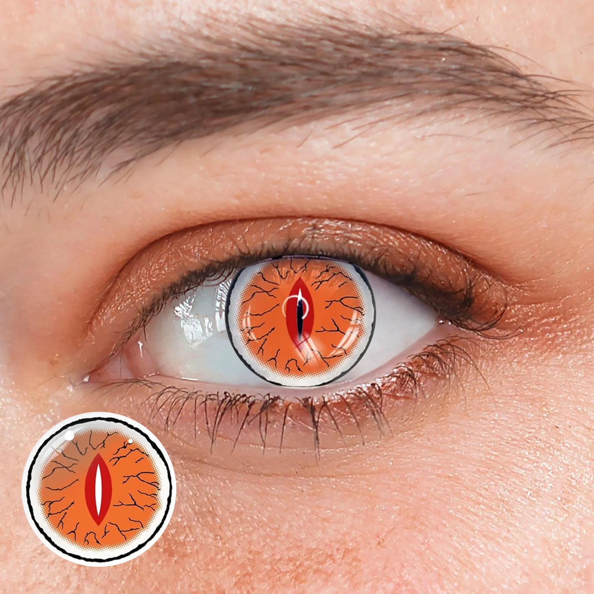 Cosplay Demon Slayer Kibutsuji Muzan Red Colored Contact Lenses - Roseibase