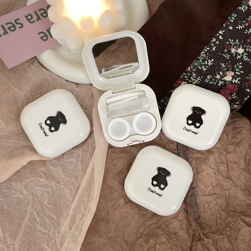 Milk Tea Bear Colored Contact Lens Case - Roseibase