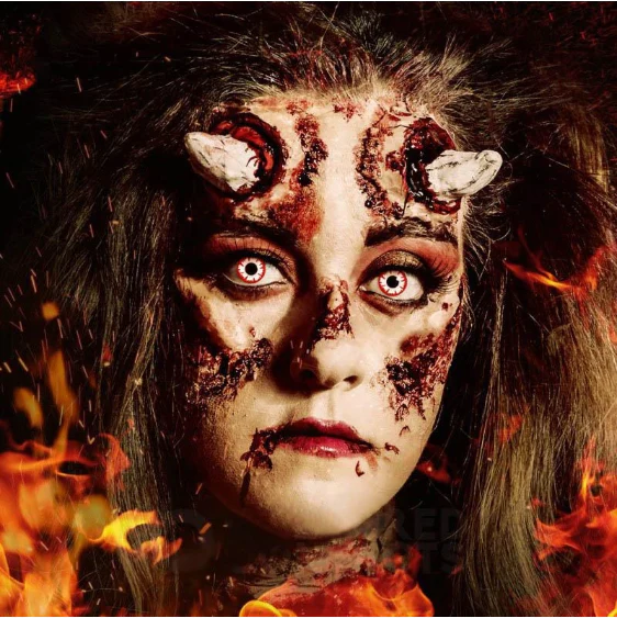 Cosplay WHITE DEMON Red  Colored Contact Lenses - Roseibase