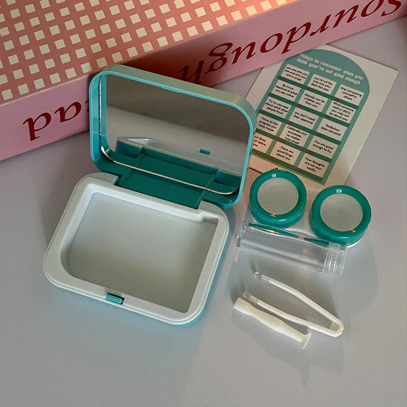 Cute Cartoon Simple Colored Contact Lens Case - Roseibase