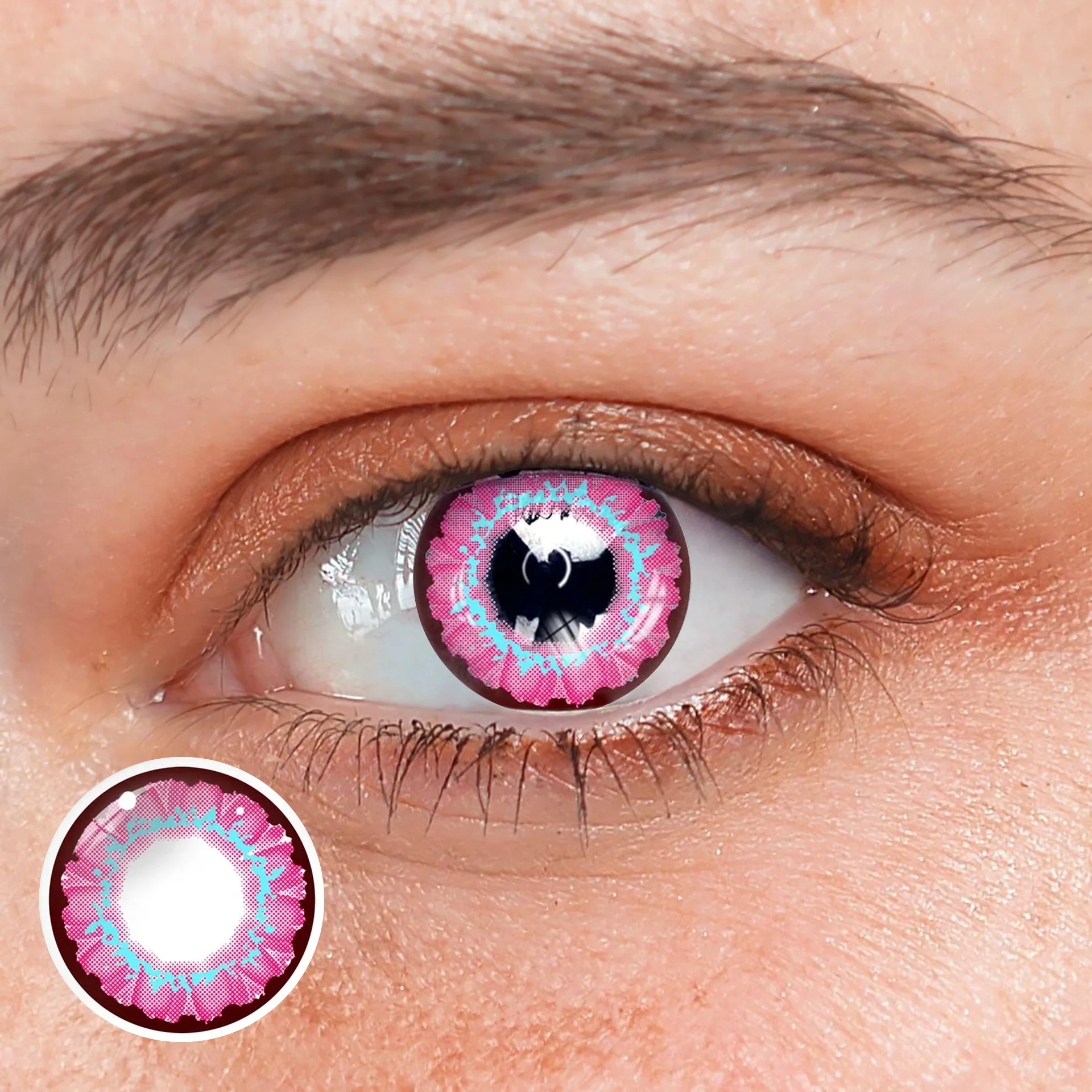 Cosplay Pink love Pink Colored Contact Lenses - Roseibase