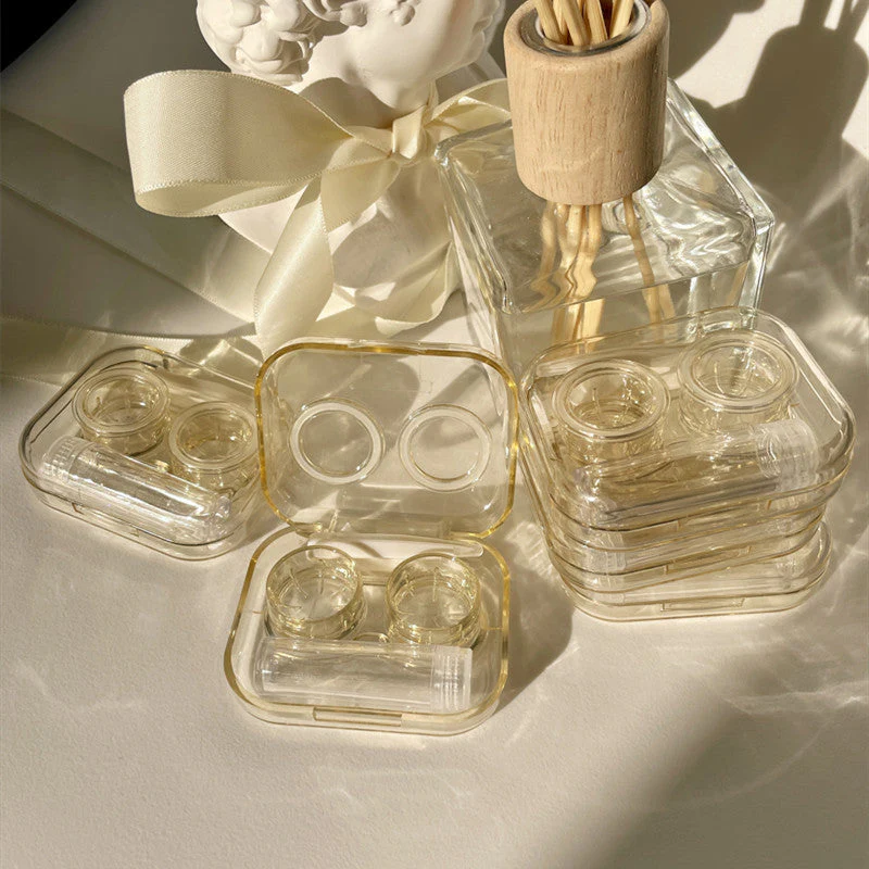 INS Retro Distressed BeigeColored Contact Lens Case - Roseibase