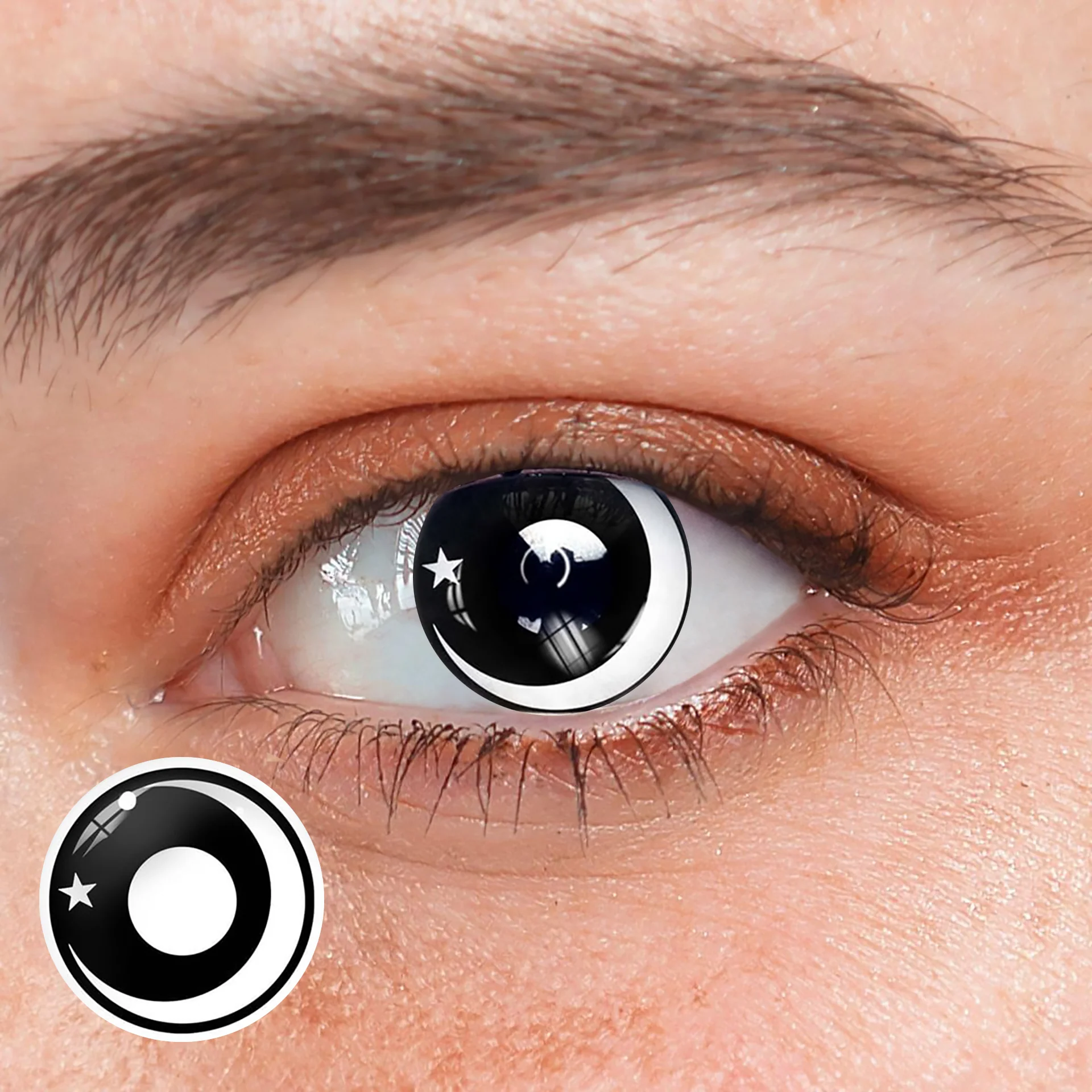 Halloween Moon star-White Contact Lenses - Roseibase