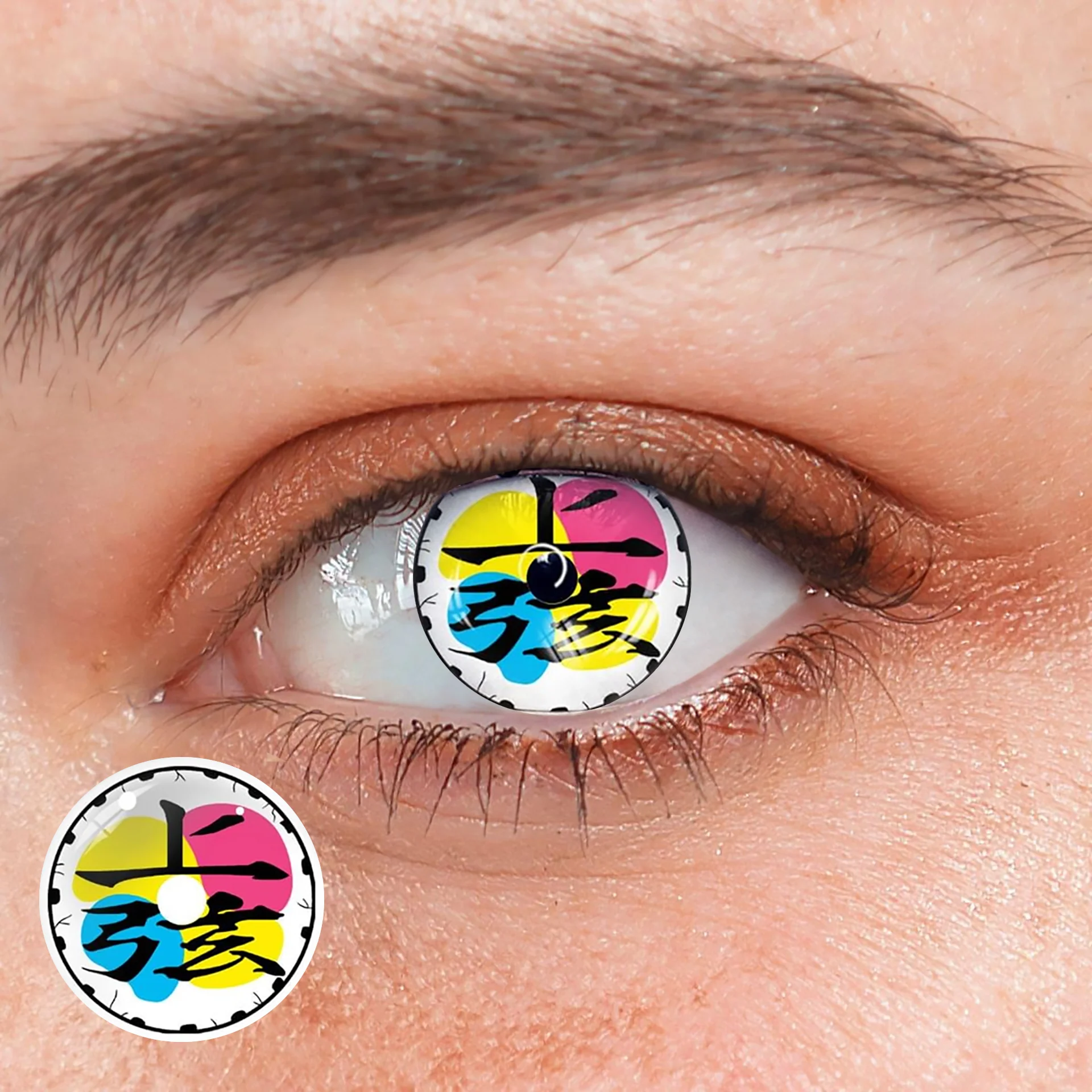 Cosplay Demon Slayer Twelve Kizuki Douma Left White Colored Contact Lenses - Roseibase