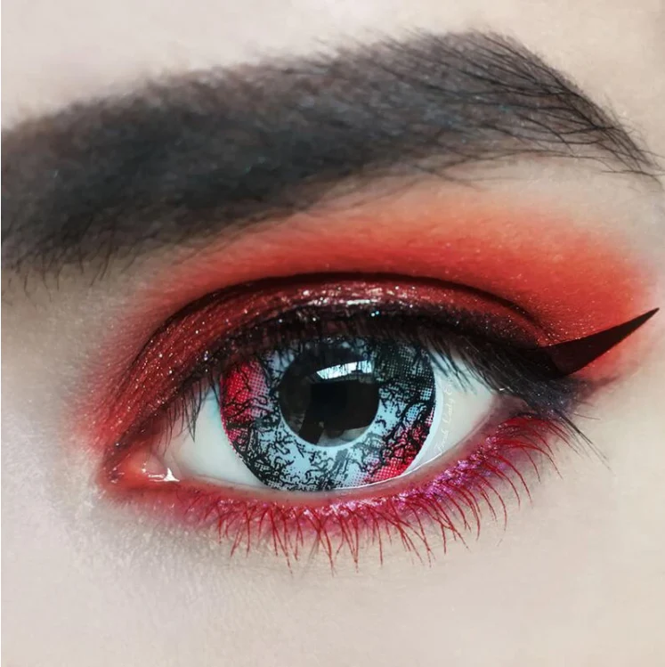 Halloween Demon Black&Red Colored Contact Lenses - Roseibase