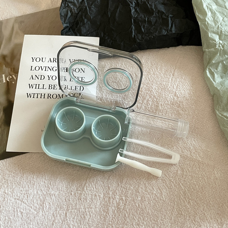 Ins Transparent Mini and Simple Colored Contact Lens Case - Roseibase