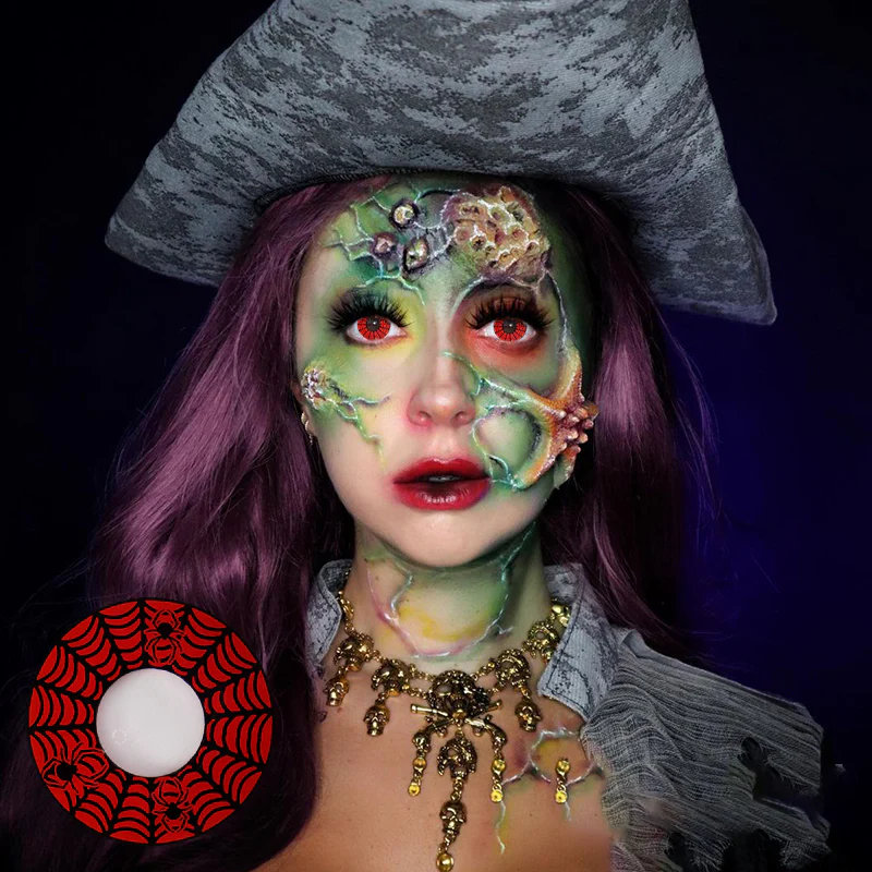 Halloween SpiderWeb Black Colored Contact Lenses - Roseibase