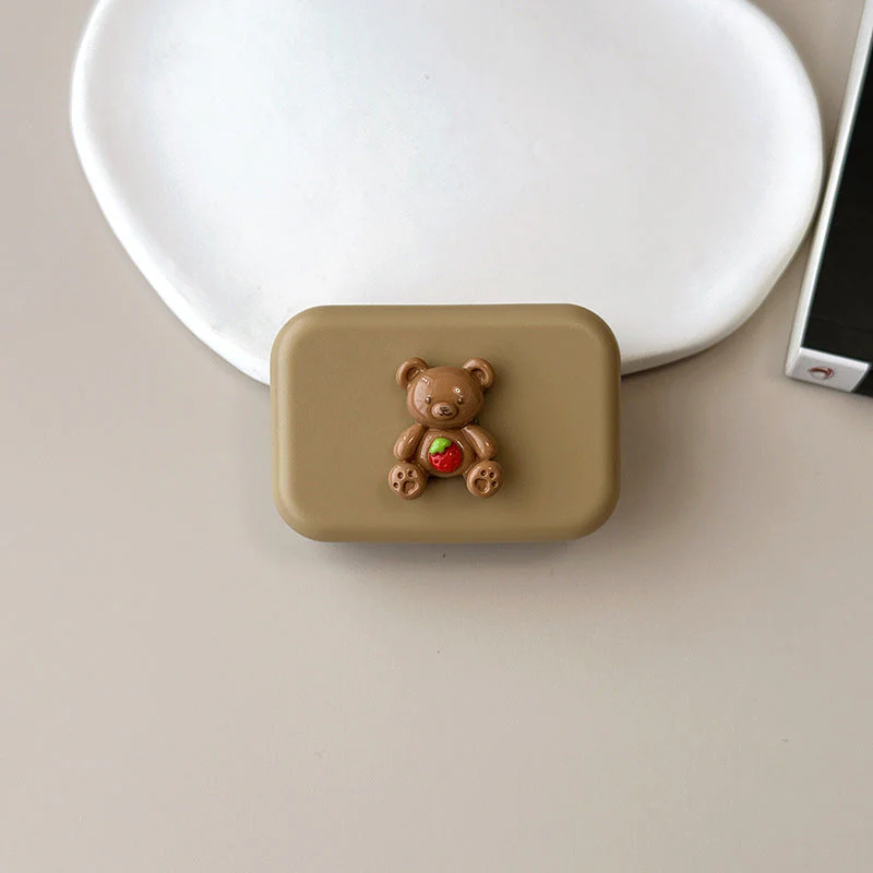 Cute Bear Pupil Colored Contact Lens Case - Roseibase