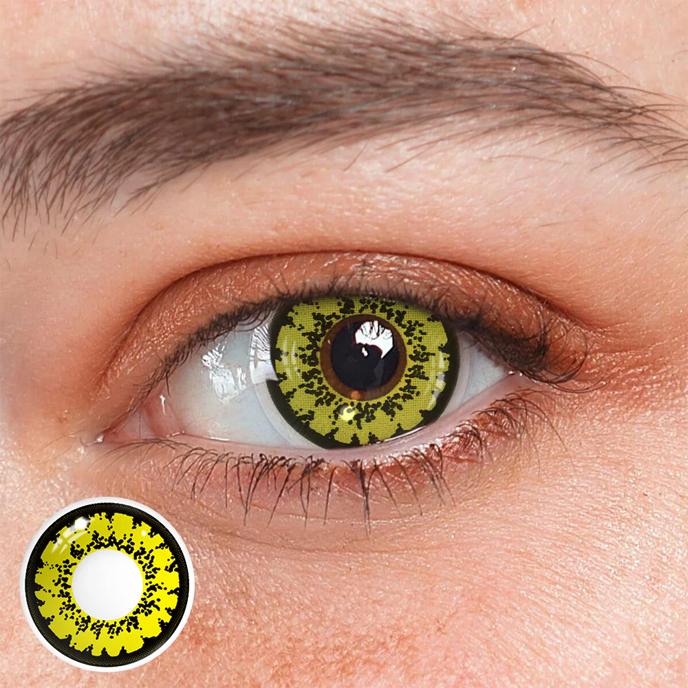 Cosplay Queen Yellow Prescription Colored Contact Lenses - Roseibase