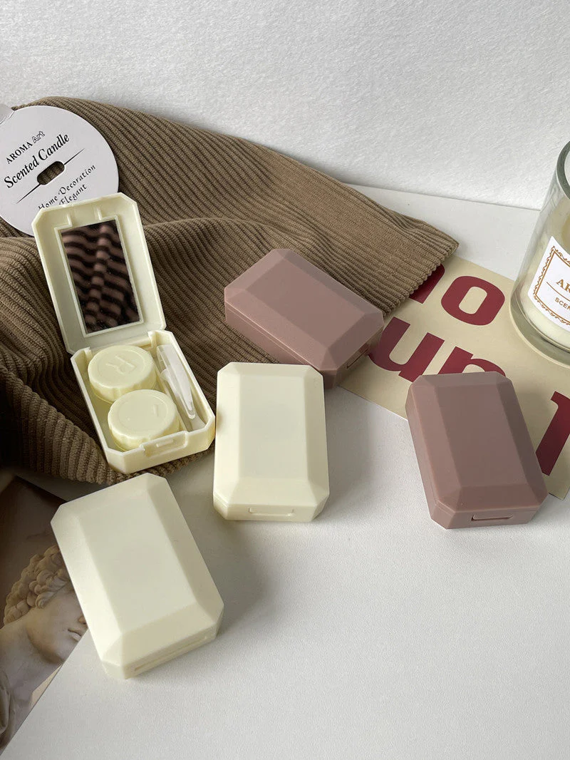 Cream Shengqiao Colored Contact Lens Case - Roseibase