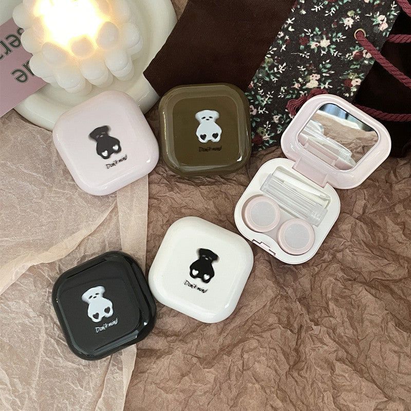 Milk Tea Bear Colored Contact Lens Case - Roseibase
