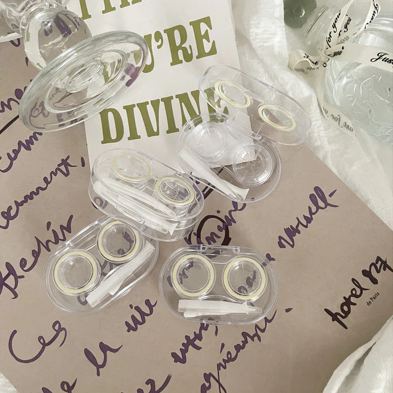 Clear Simple Colored Contact Lens Case - Roseibase