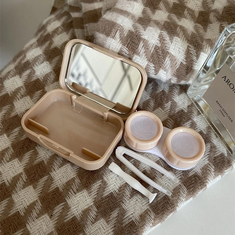 Milk Tea Warm Colored Contact Lens Case - Roseibase