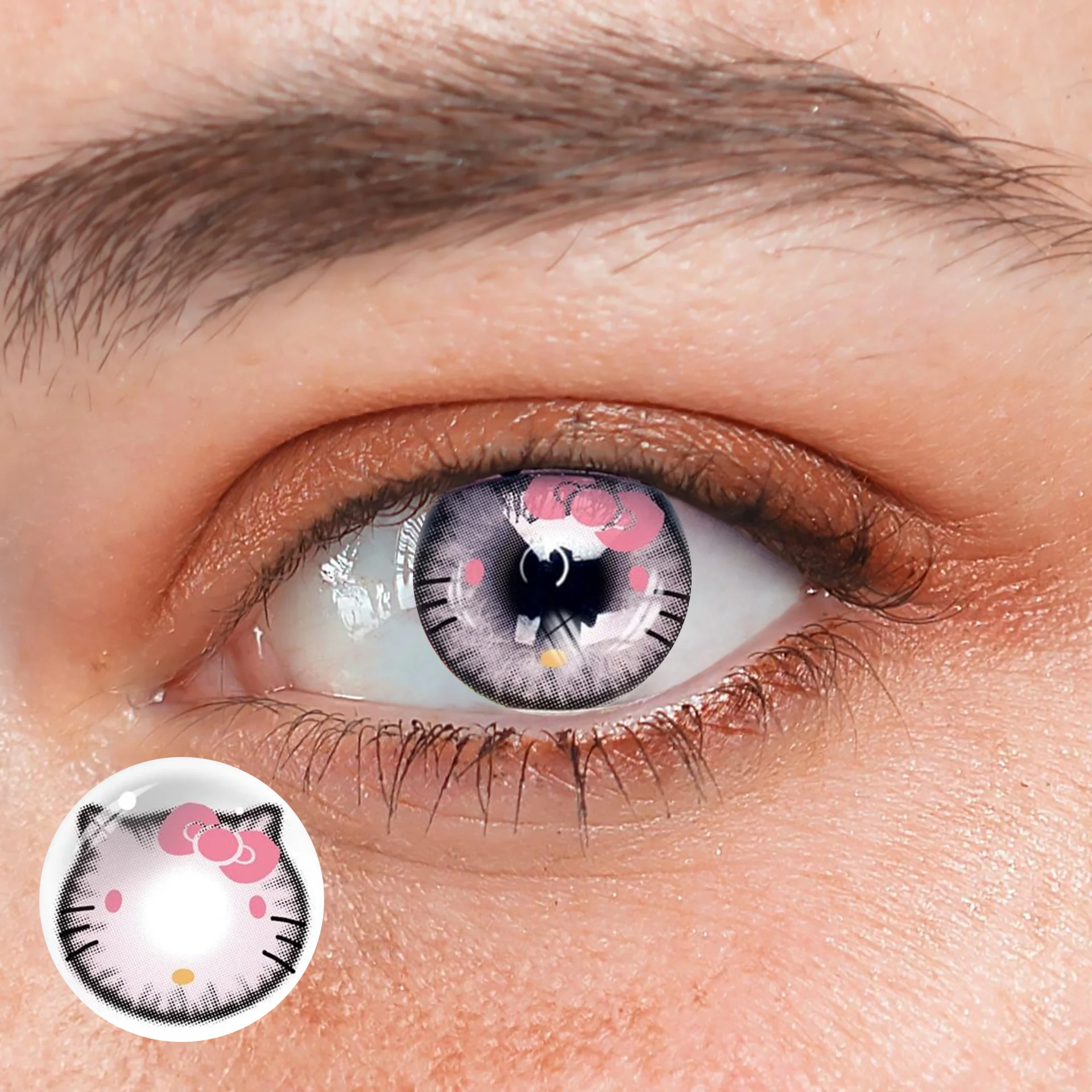 Cosplay Sweet Kitty Pink Colored Contact Lenses - Roseibase