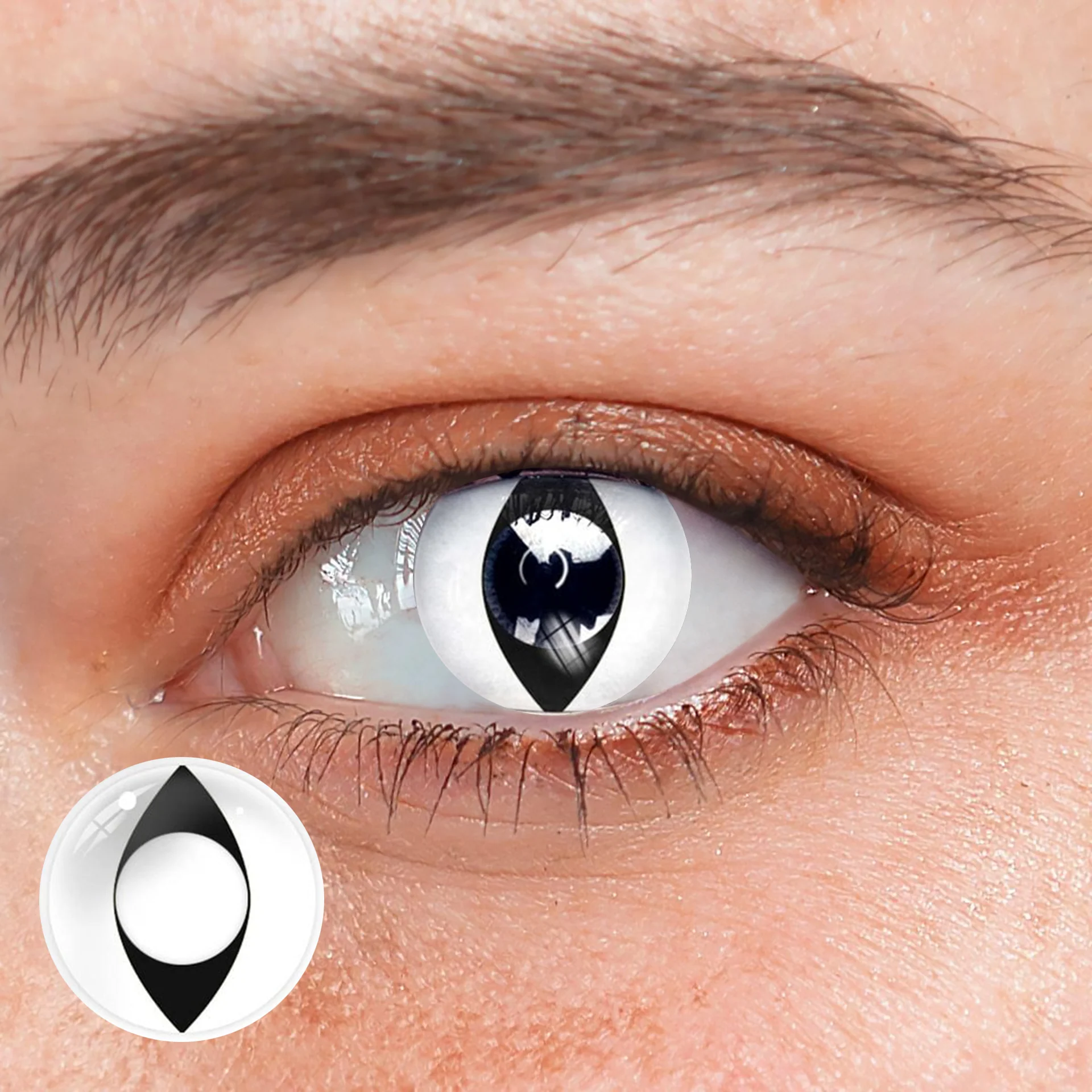Halloween White Cat Eye Colored Contact Lenses - Roseibase