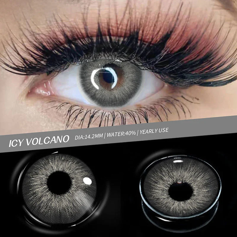 Amazonia Icy Volcano Gray Prescription Colored Contact Lenses - Roseibase