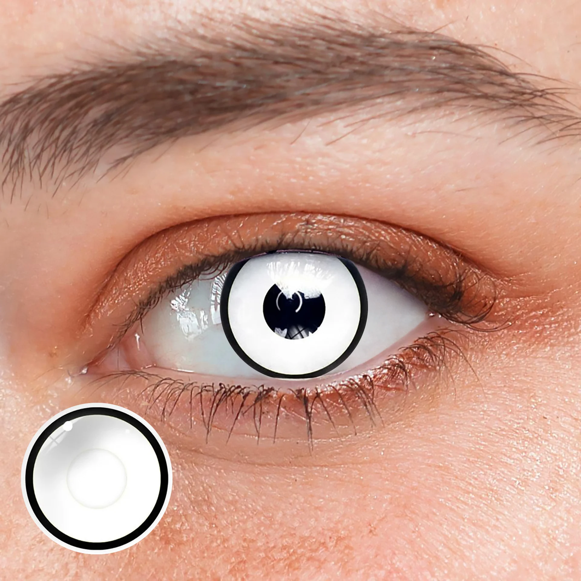 Halloween Cosplay White Manson Prescription Colored Contact Lenses - Roseibase