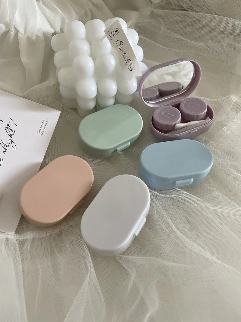 Cream Colored Contact Lens Case - Roseibase