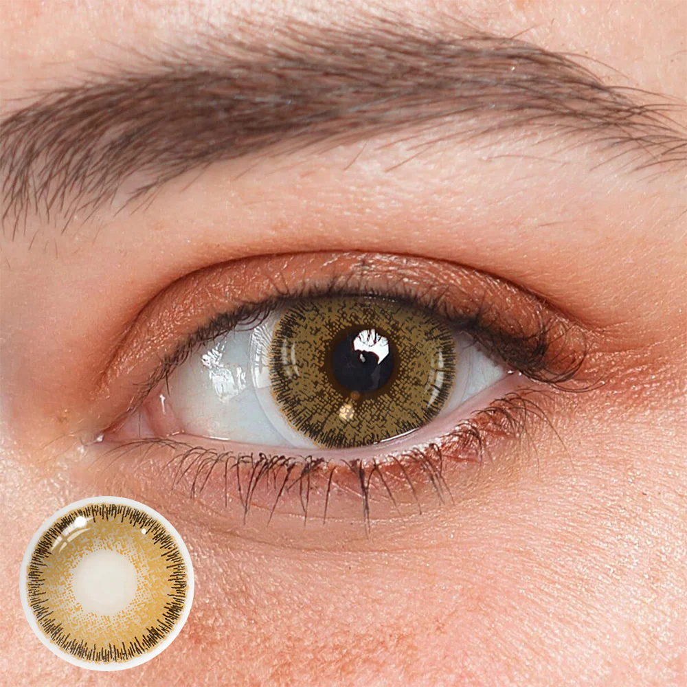 NATURAL COOL HAZEL Khaki Colored Contact Lenses - Roseibase