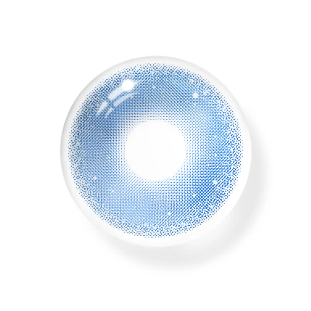 Cosplay Gold Rim Blue Colored Contact Lenses - Roseibase