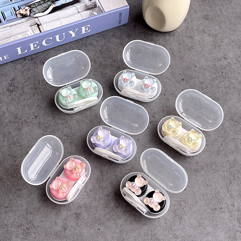 INS Simple Bear Colored Contact Lens Case - Roseibase