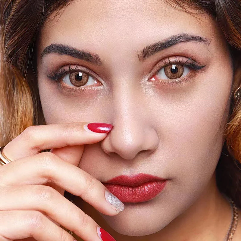 Cocktail Tequila Sunrise Brown Colored Contact Lenses - Roseibase