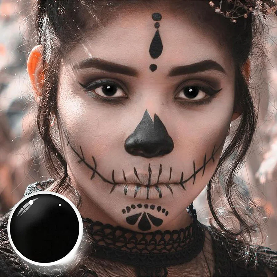 Halloween Blackout Colored Contact Lenses - Roseibase