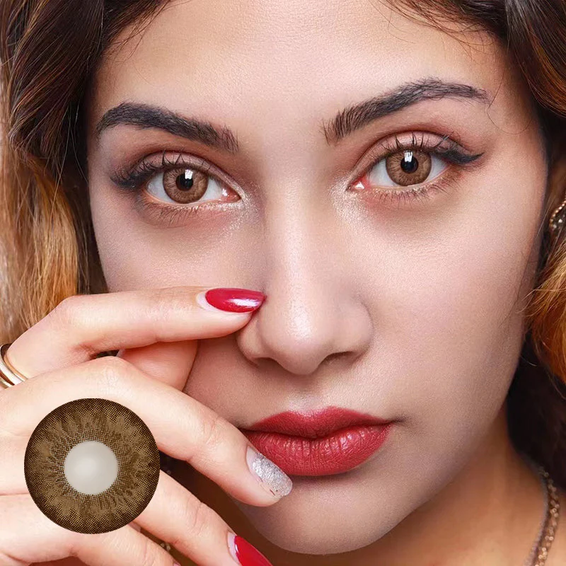 Cocktail Tequila Sunrise Brown Colored Contact Lenses - Roseibase