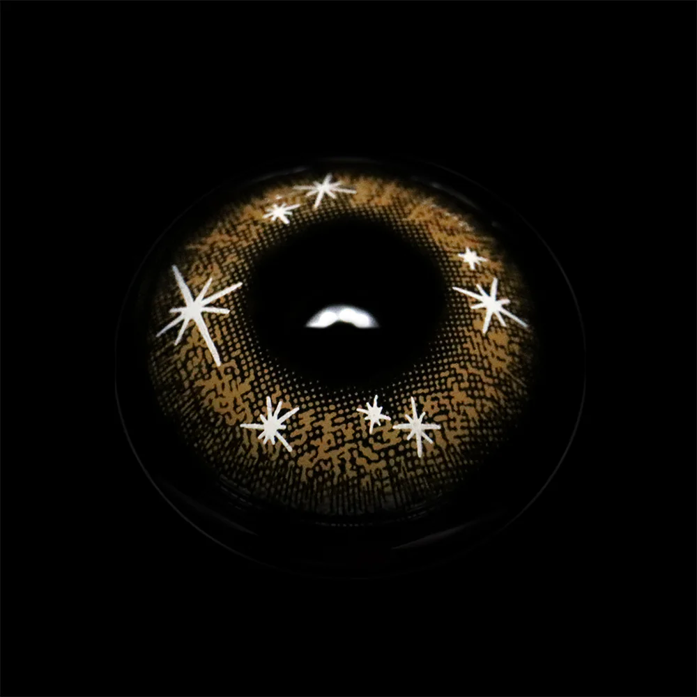 Cosplay Star Eyes Brown Colored Contact Lenses - Roseibase