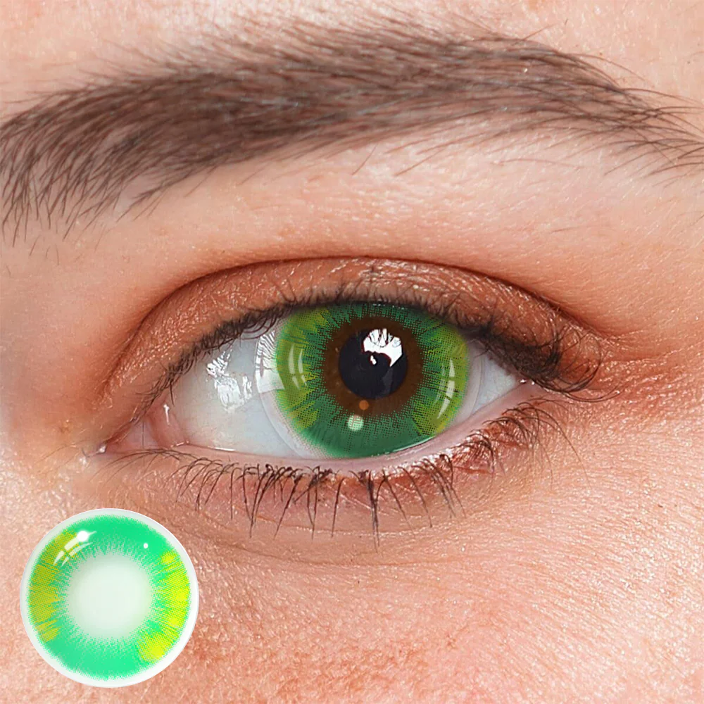 Cosplay Ghost Yellow Green Colored Contact Lenses - Roseibase