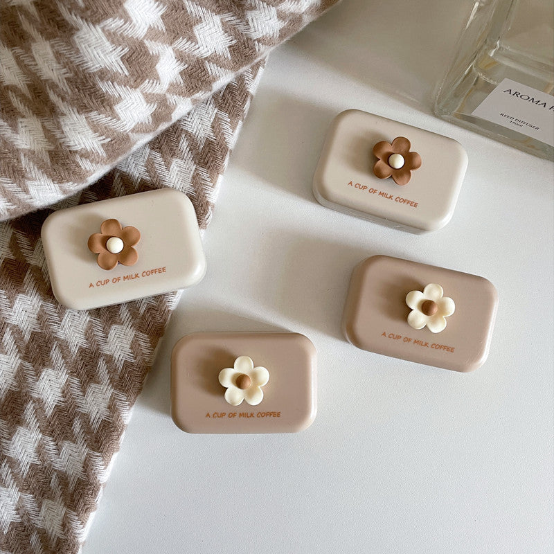 Milk Tea Warm Colored Contact Lens Case - Roseibase