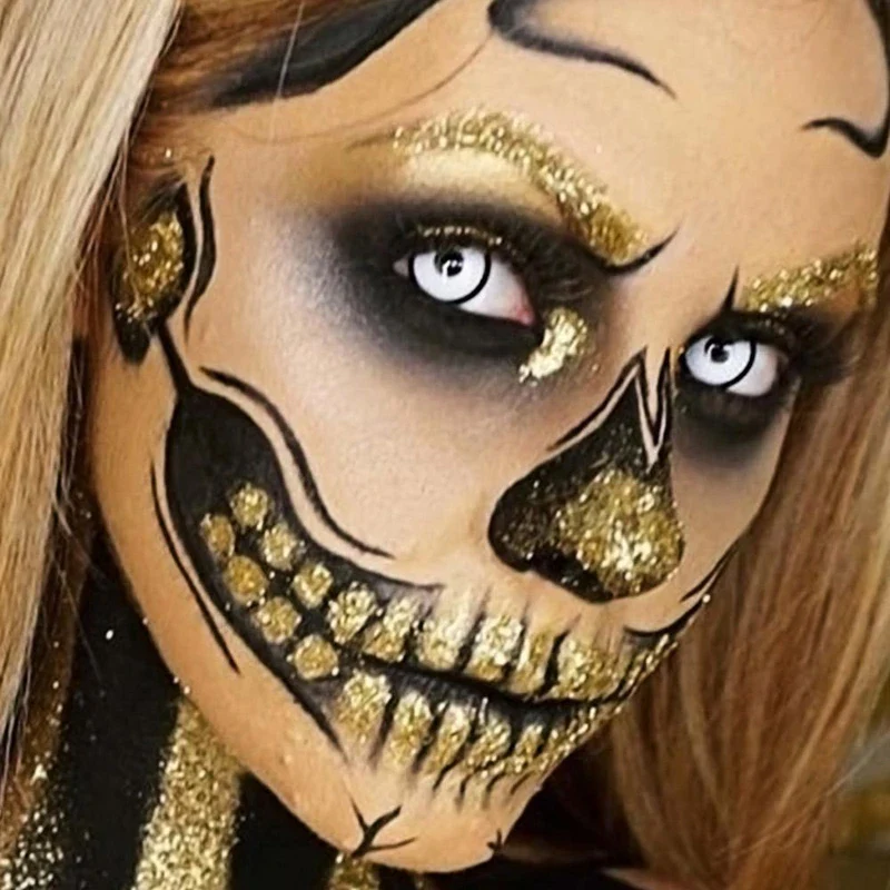 Halloween Cosplay White Manson Prescription Colored Contact Lenses - Roseibase