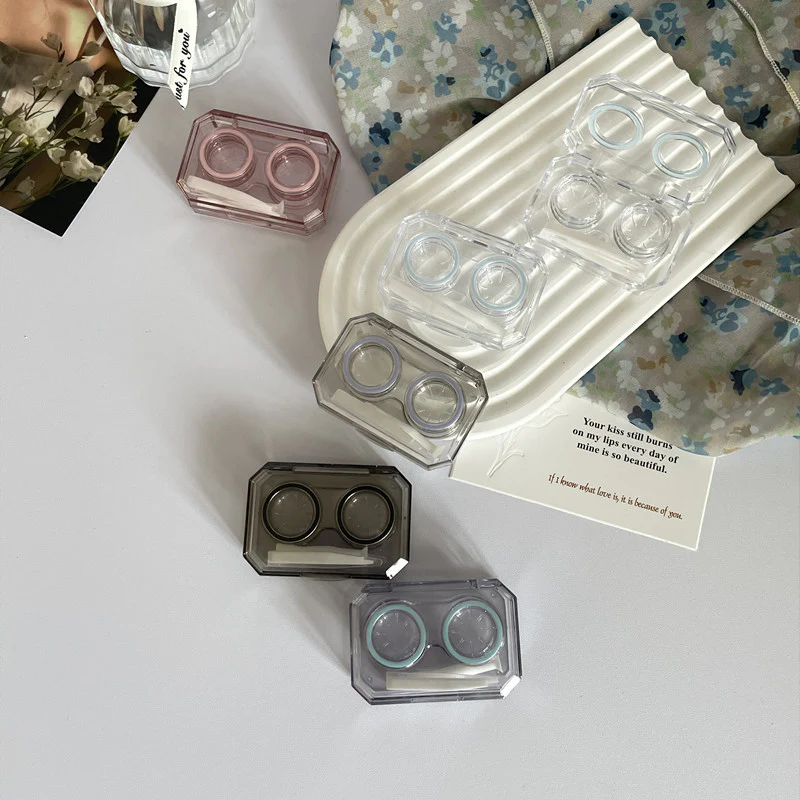 Ins Mini Simple Colored Contact Lens Case - Roseibase