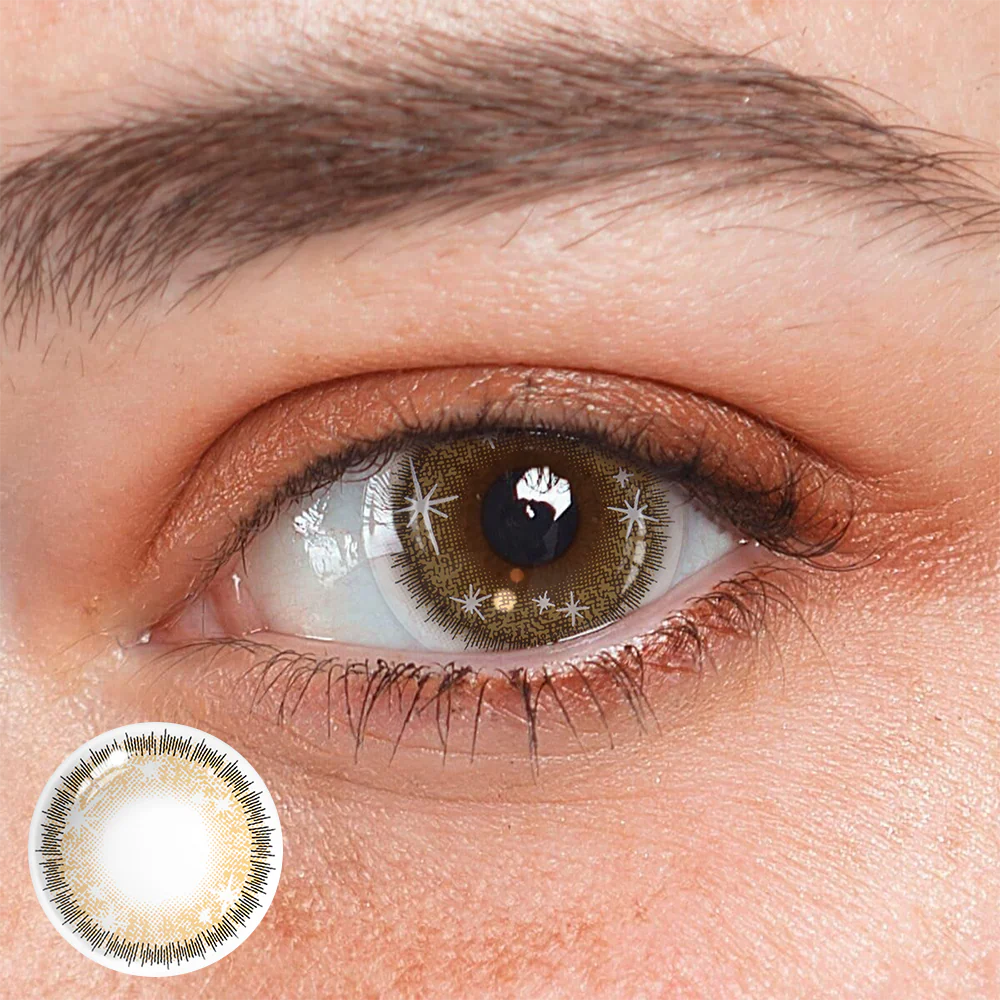 Cosplay Star Eyes Brown Colored Contact Lenses - Roseibase