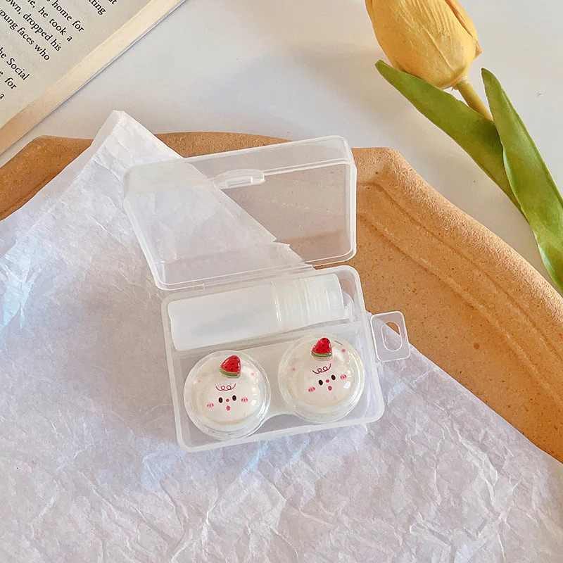 Fruit Little Bear Colored Contact Lens Case - Roseibase