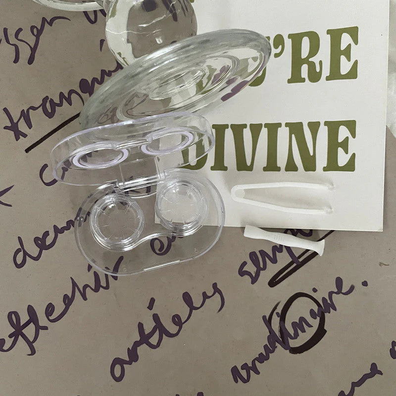 Clear Simple Colored Contact Lens Case - Roseibase