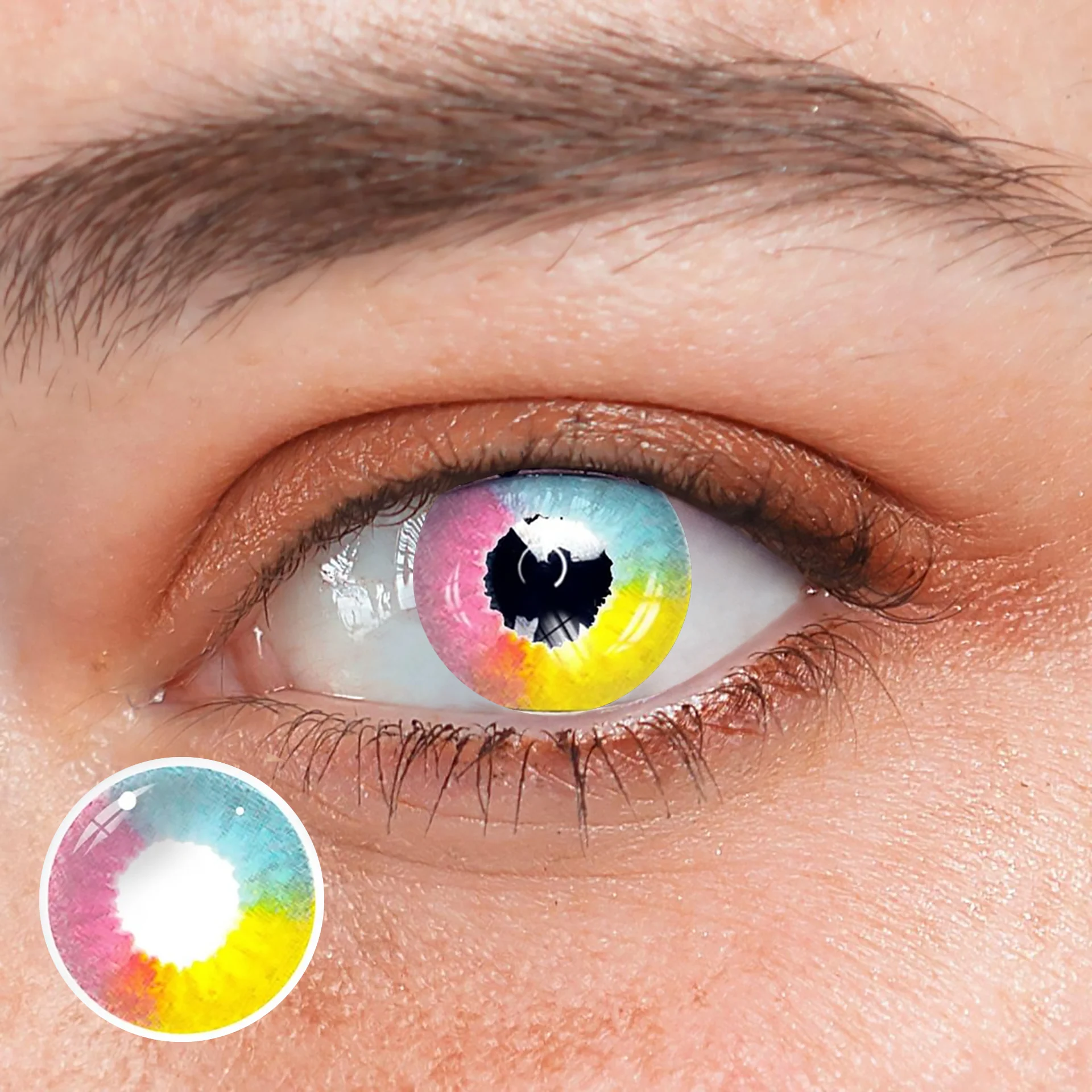 Halloween Rainbow Multi Rainbow Colored Contact Lenses - Roseibase