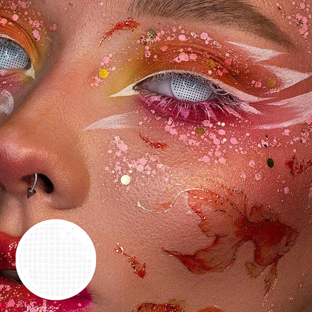 Halloween White Mesh Colored Contact Lenses - Roseibase