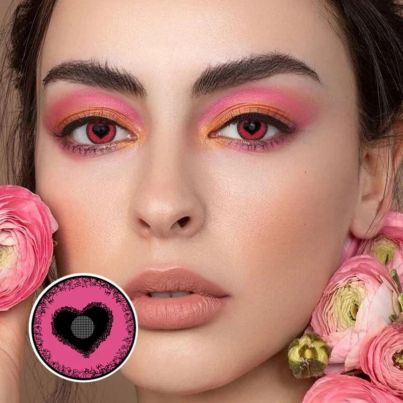 Halloween Starry Sky Anime Yandere Pink Colored Contact Lenses - Roseibase