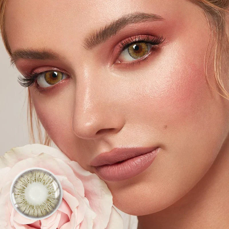 Flower Brown Colored Contact Lenses - Roseibase
