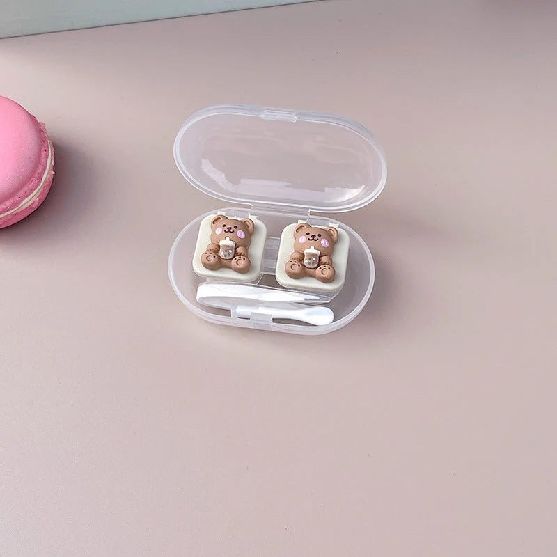 Cute Bear Colored Contact Lens Case - Roseibase