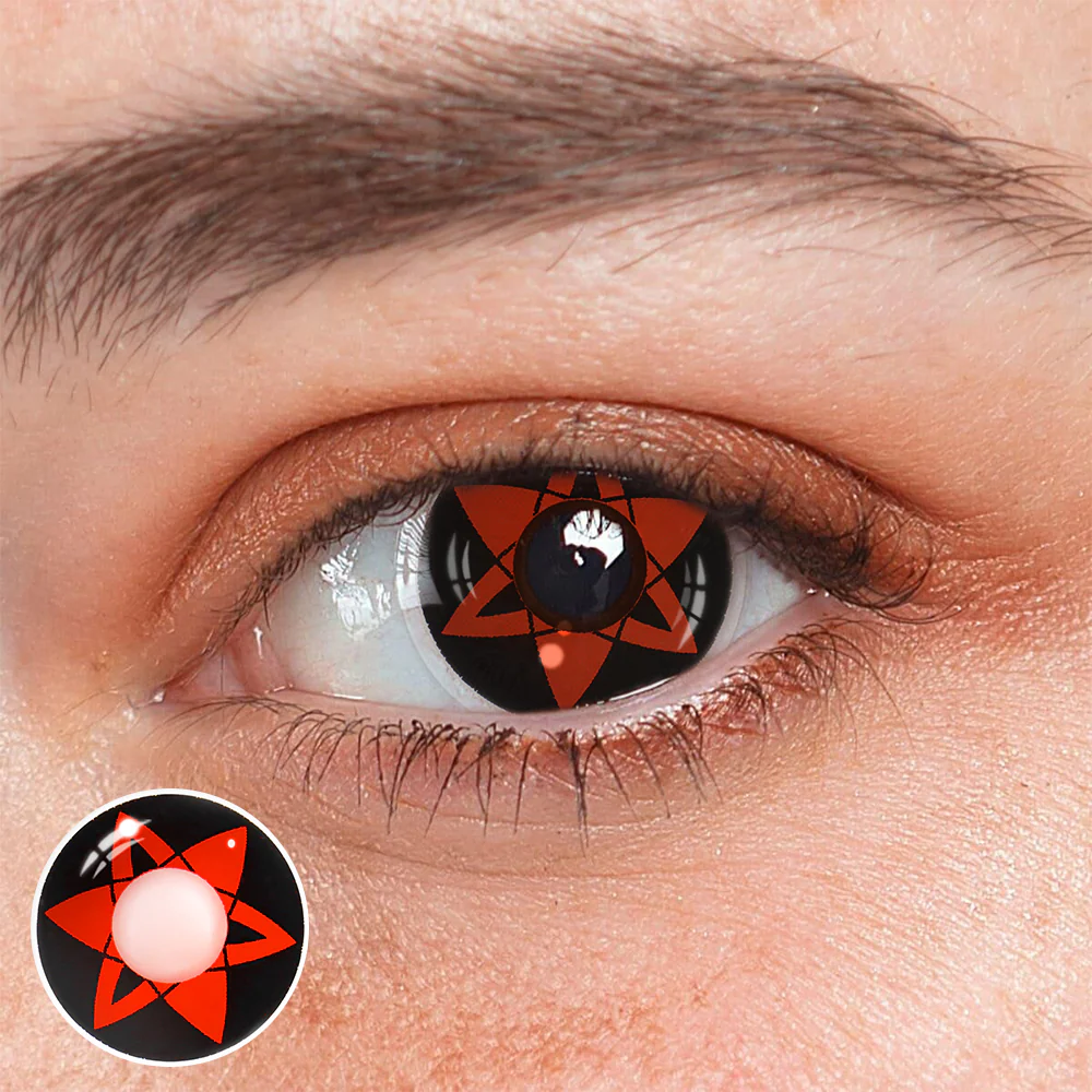 Cosplay NARUTO Uchiha Sasuke Shalingan Red Prescription Colored Contact Lenses - Roseibase