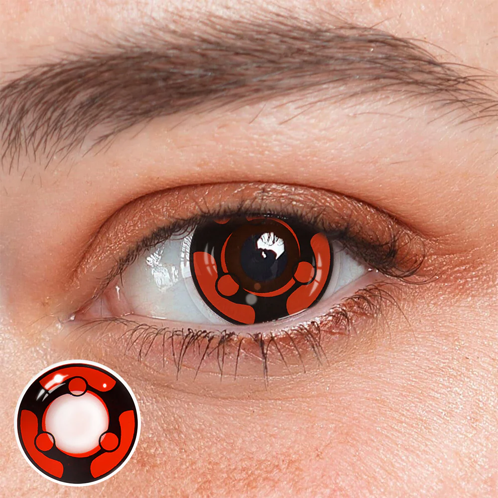 Cosplay NARUTO Mangikiu Shalingan Red Prescription Colored Contact Lenses - Roseibase