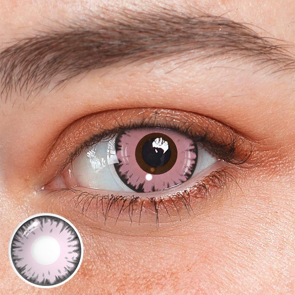 Cosplay Lucifer's Eye Pink Colored Contact Lenses - Roseibase